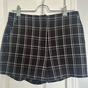 High waisted plaid shorts